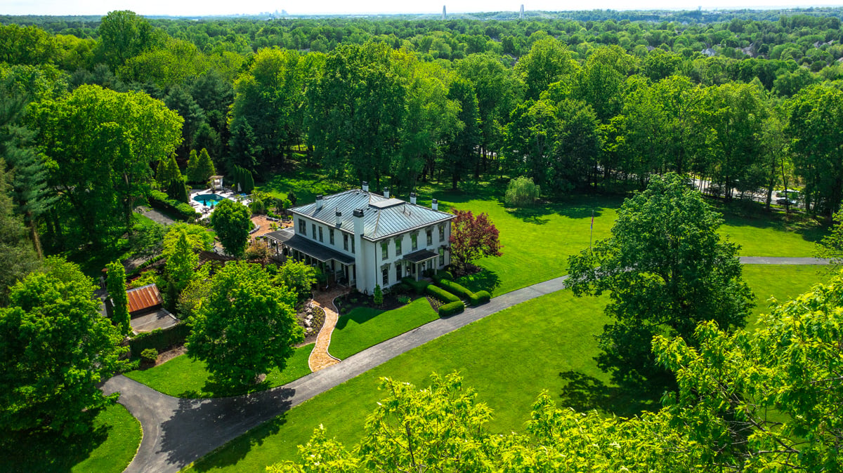 Aerial Overhead Home Nice Lawn